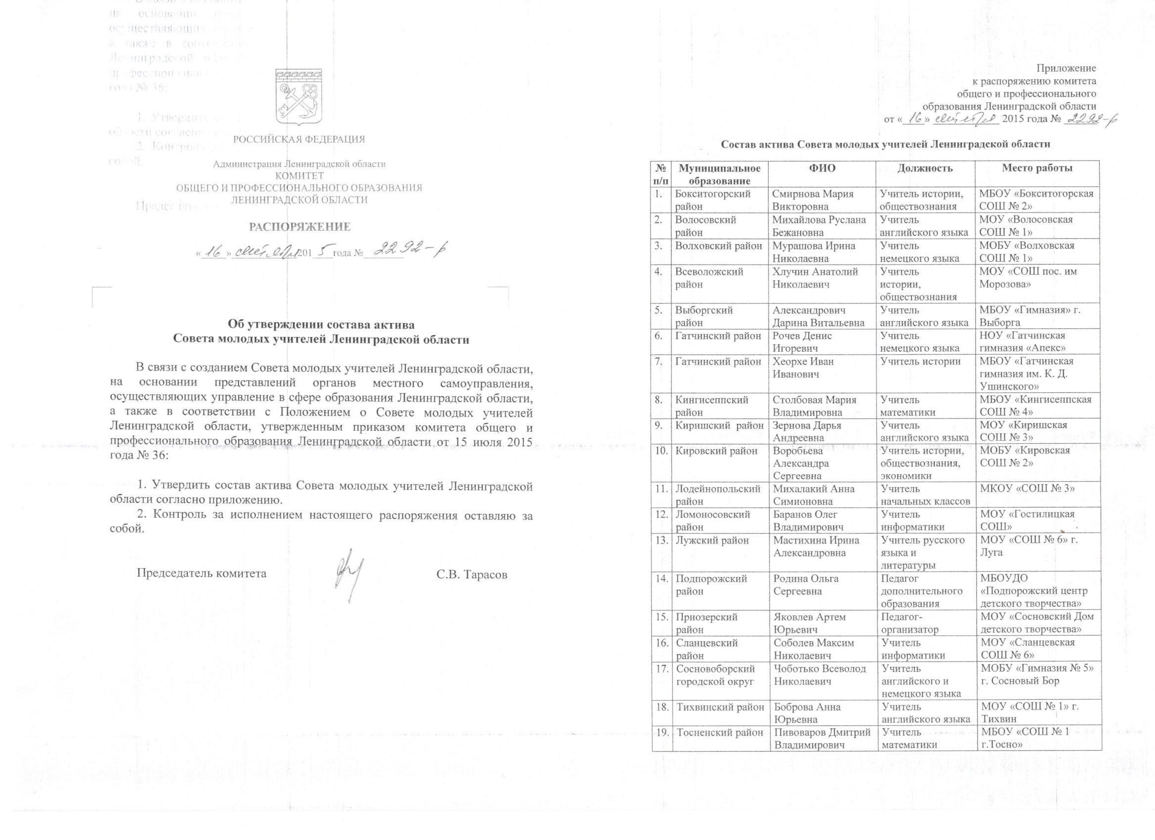 Меры, мероприятия Комитет общего и профессионального